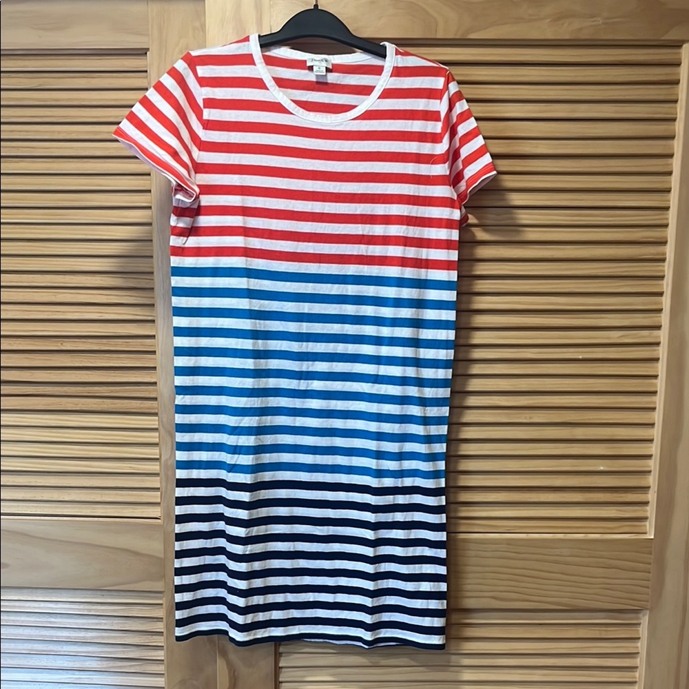 J. Core Striped Red and Blue T-Shirt Dress